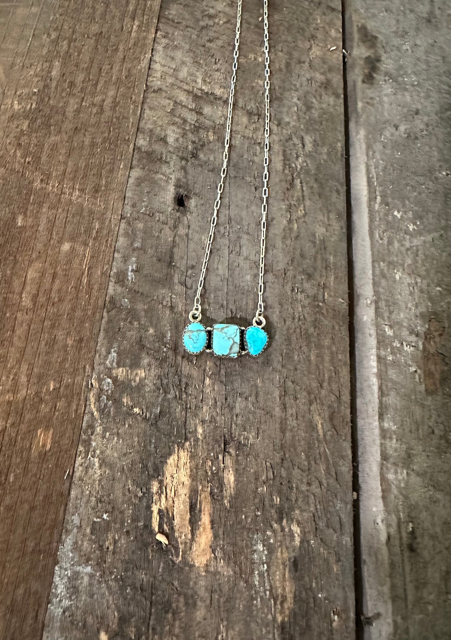 Three Stone Turquoise Necklace