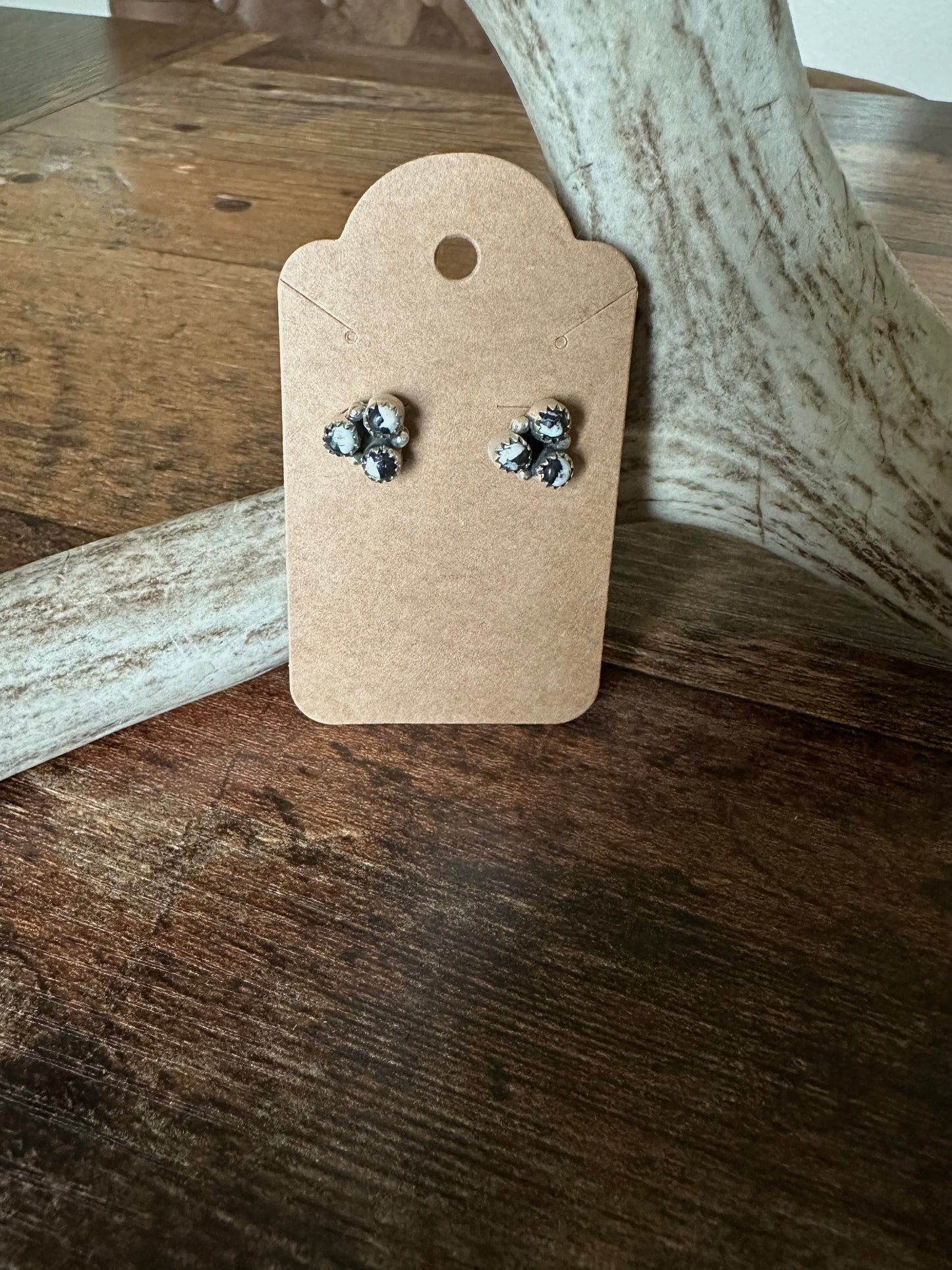 Three Stone White Buffalo Studs