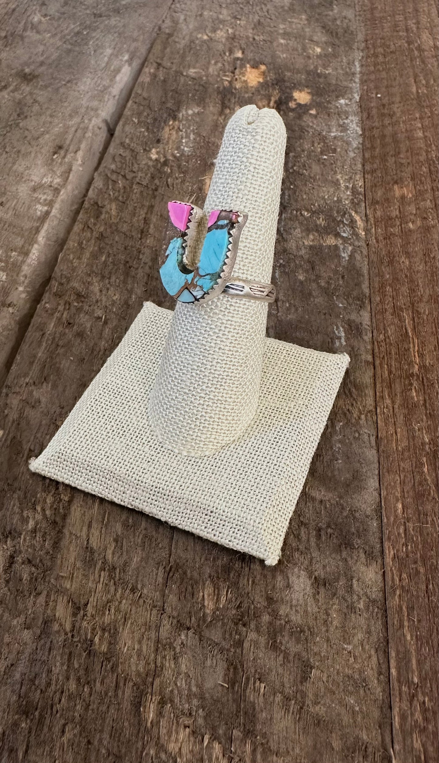 Cotton Candy Horse Shoe RIng