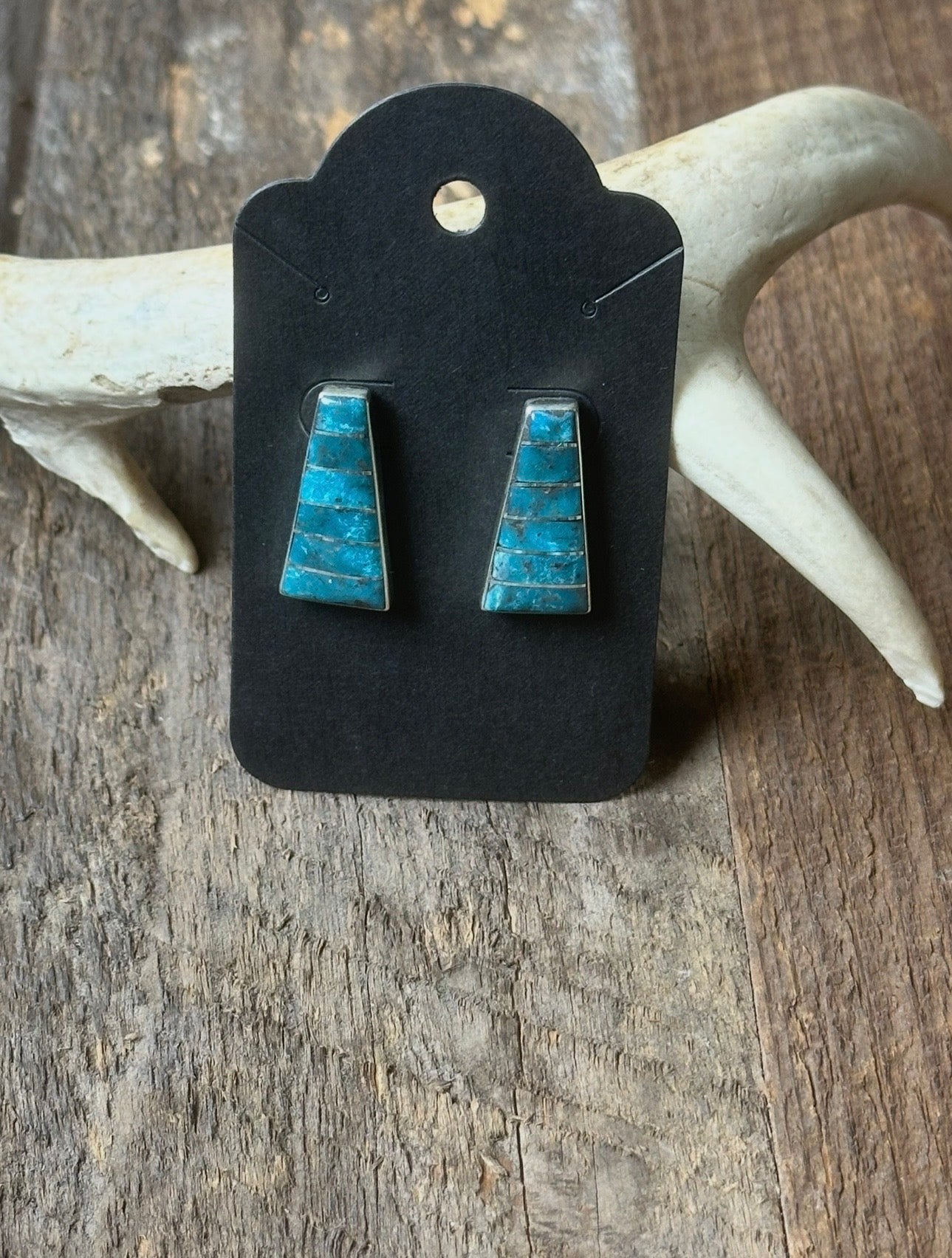 Turquoise and Sterling Silver Inlay Studs