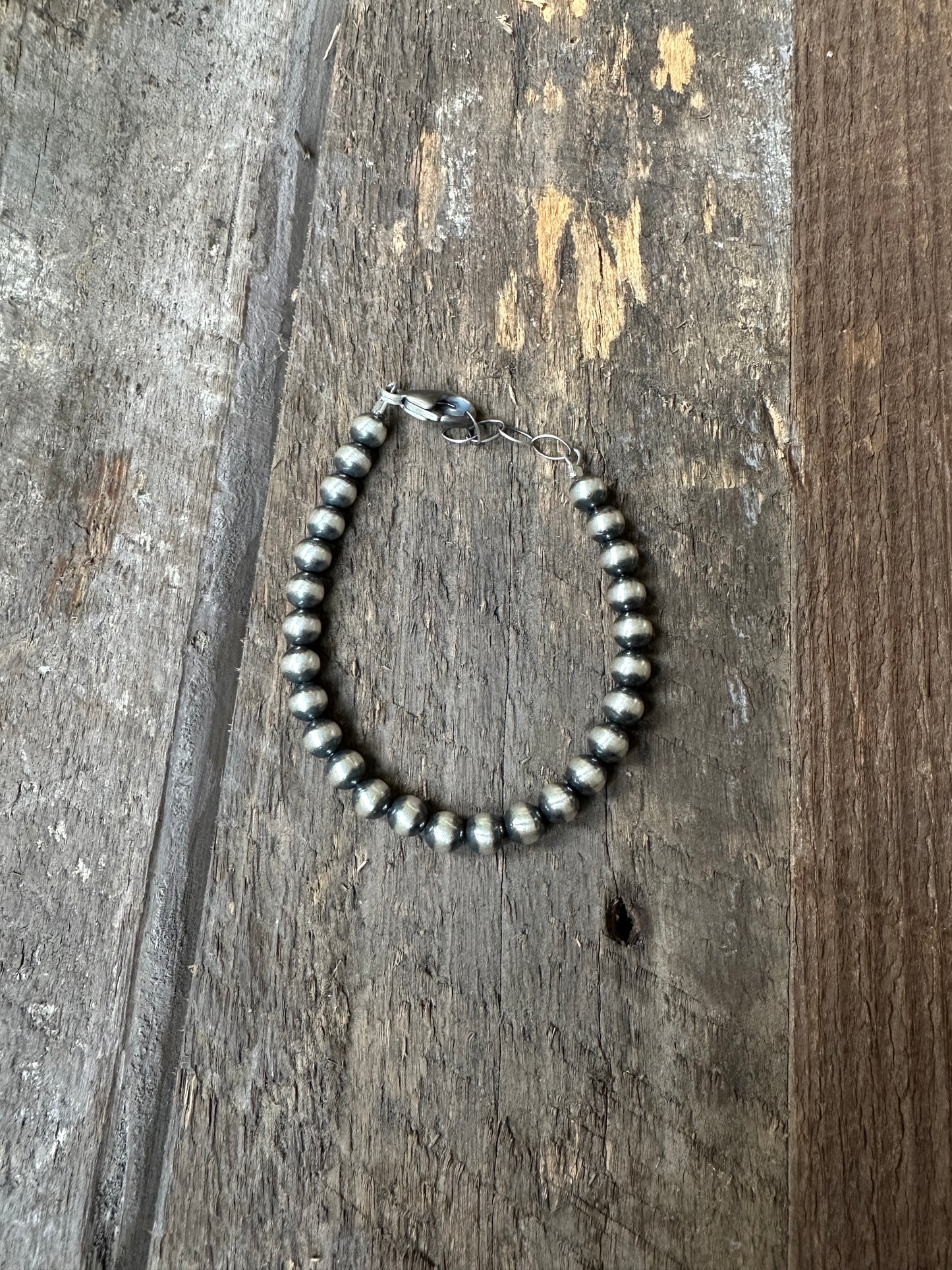 6MM Sterling Silver Pearl Bracelet