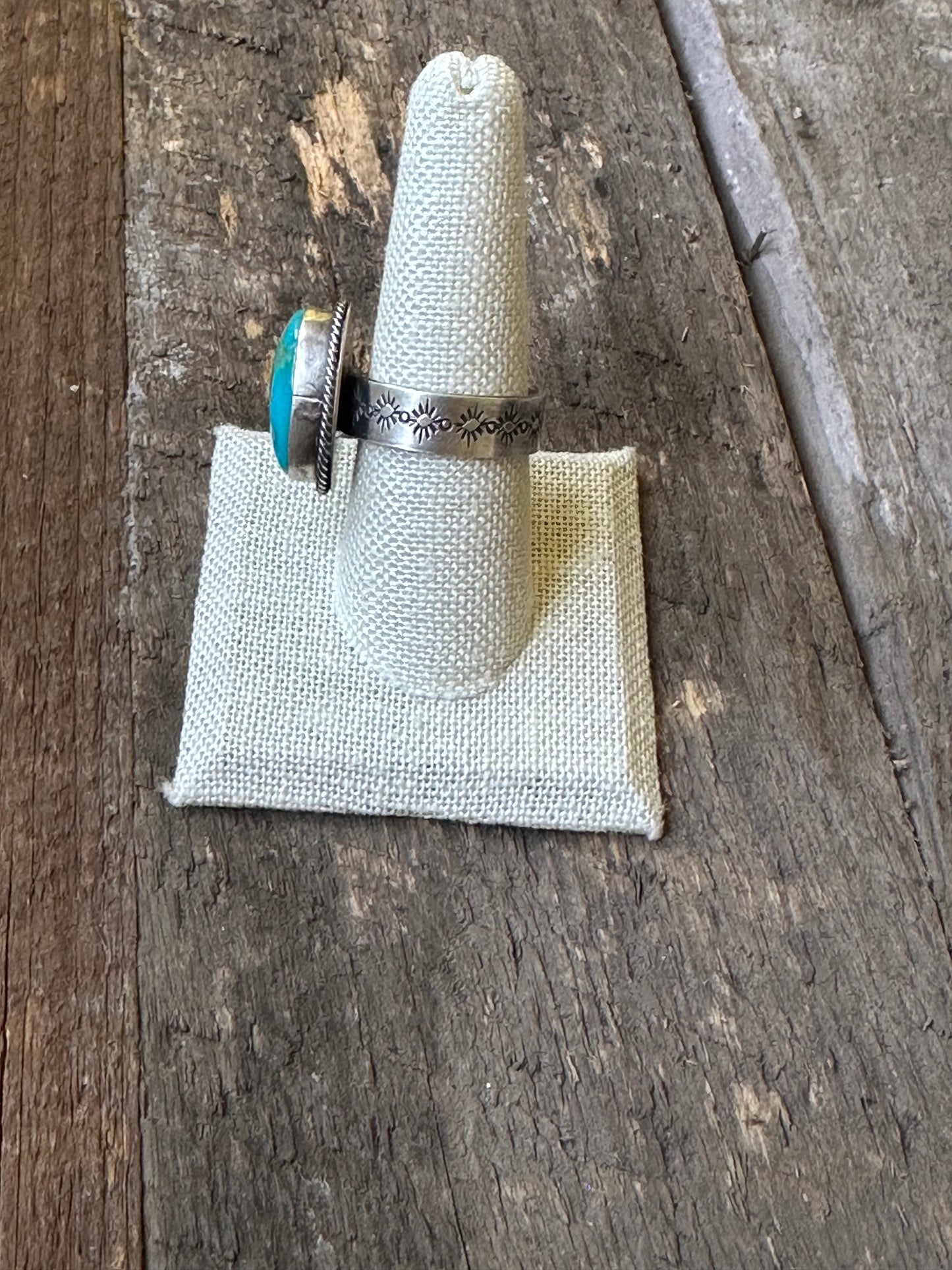 Handmade Kingman Ring with Silverwork