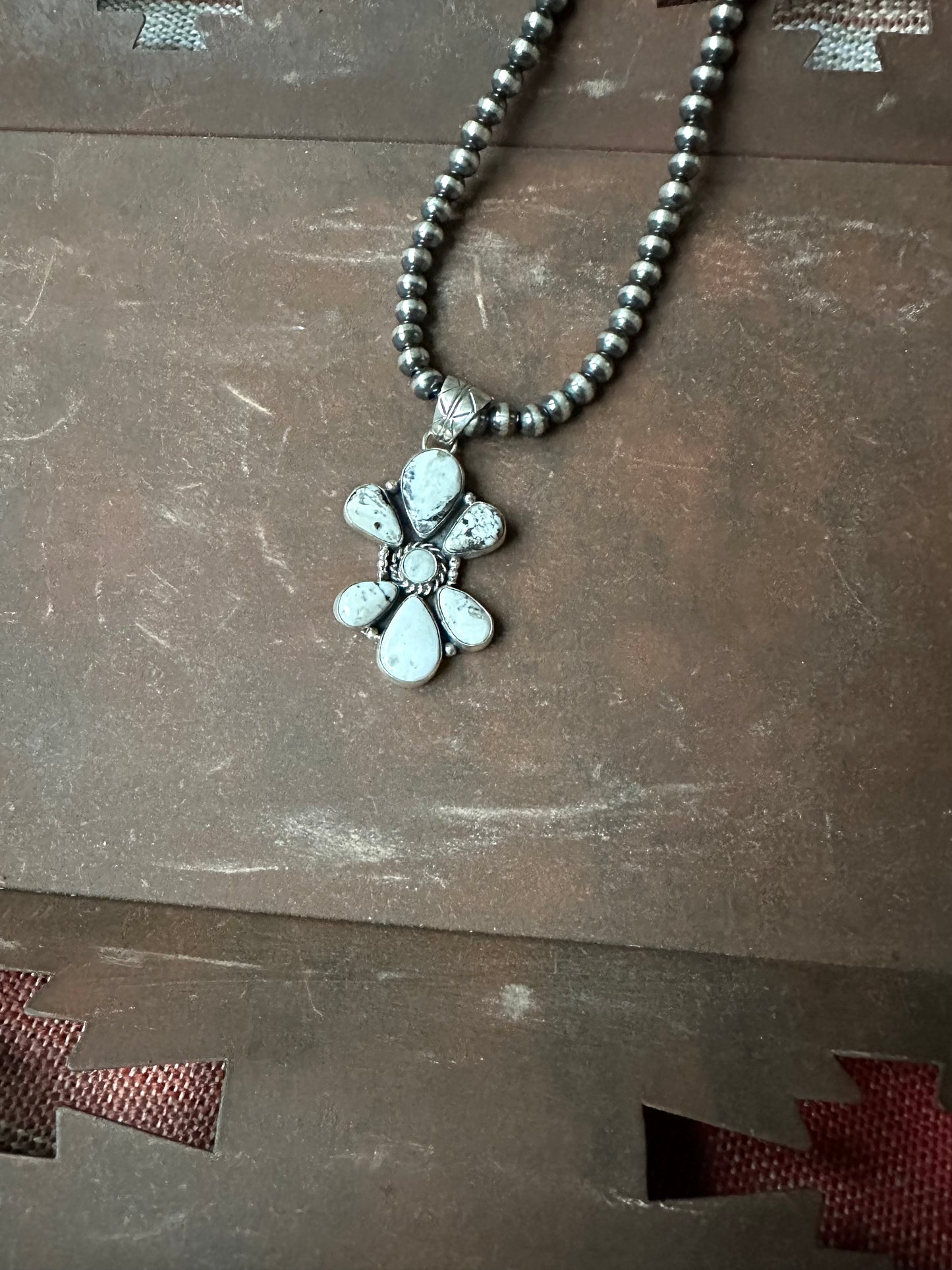 White Buffalo Cluster Pendent