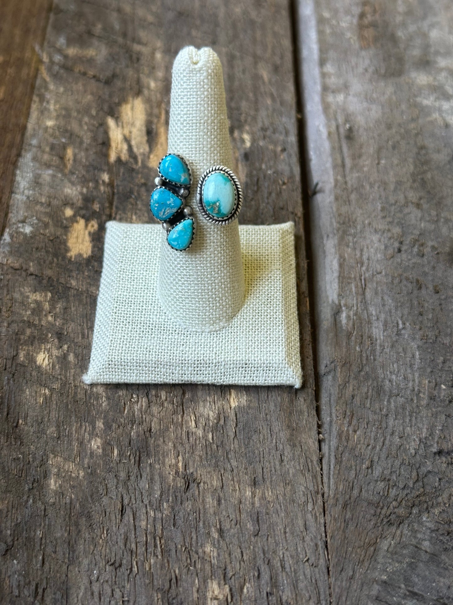 White Water Turquoise Adjustable Cluster Ring