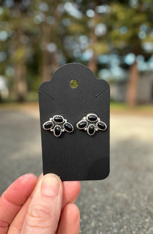 Four Stone Onyx Studs