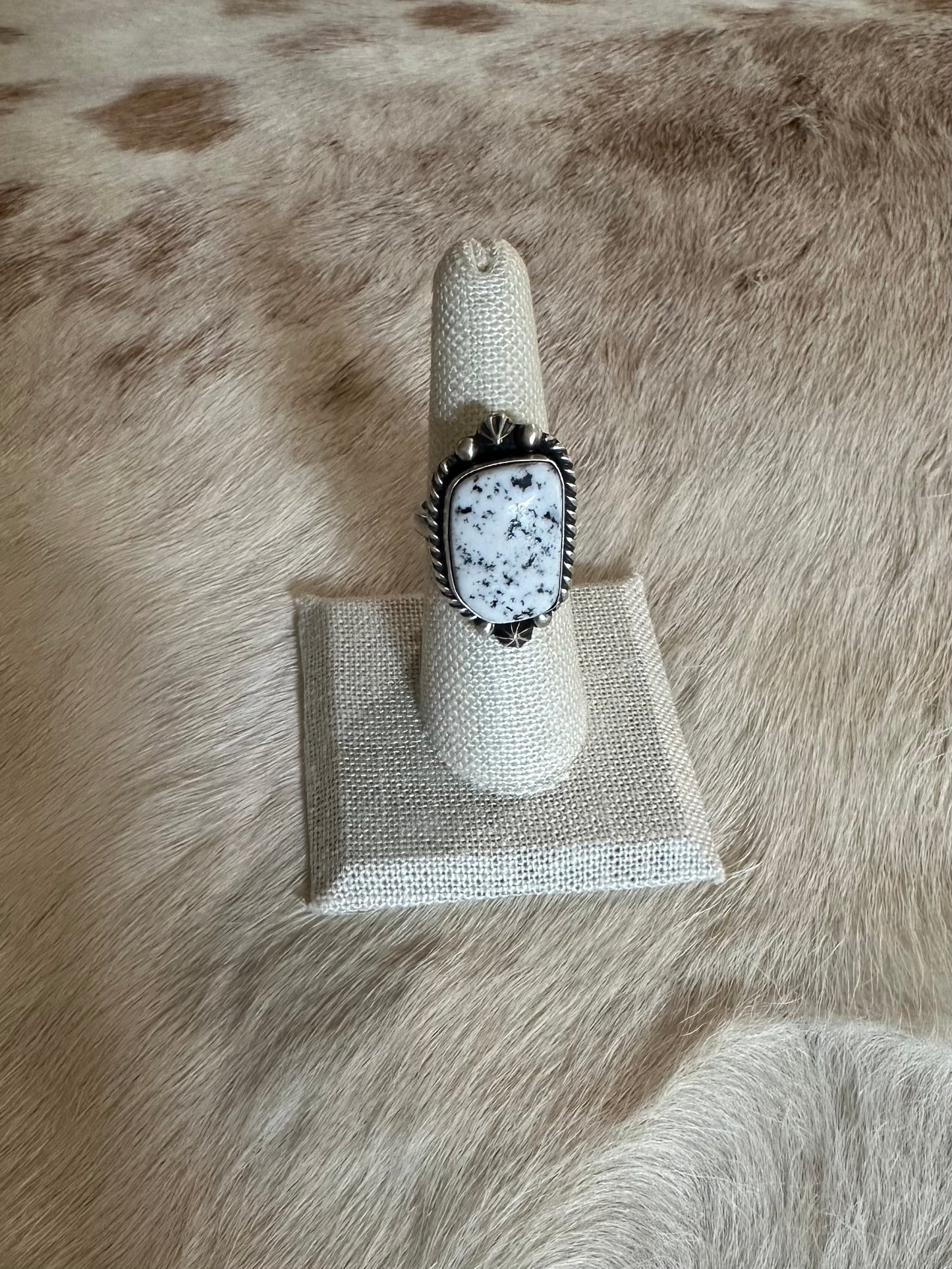 White Buffalo Adjustable Ring