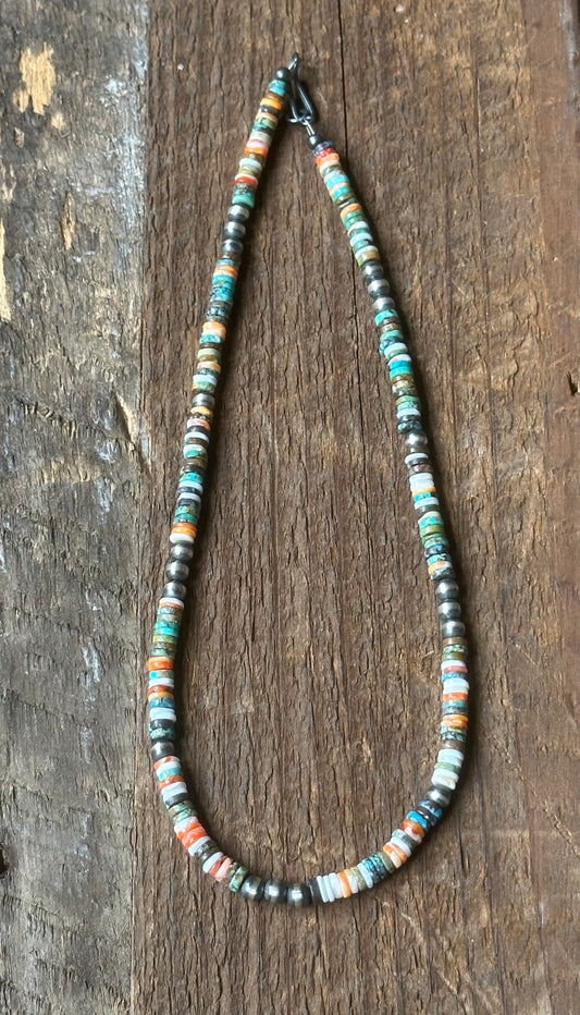 Heishi Bead and Pearl Necklace