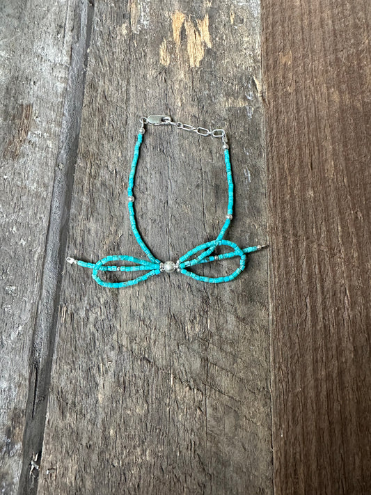 Turquoise and Sterling Bow Bracelet