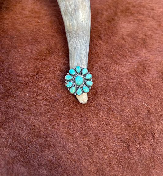 Turquoise Adjustable Cluster Ring