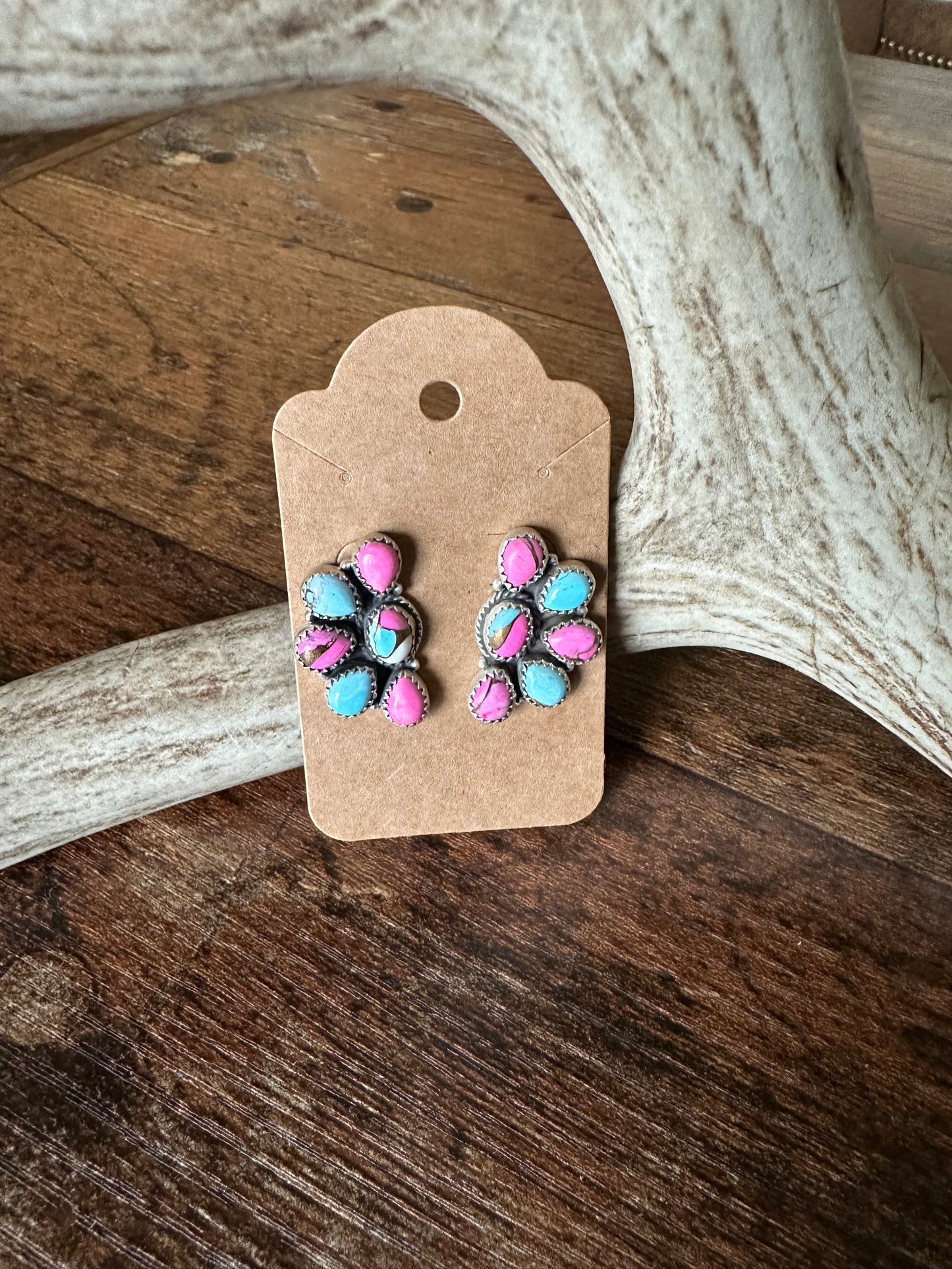 Cotton Candy Half Cluster Earrings