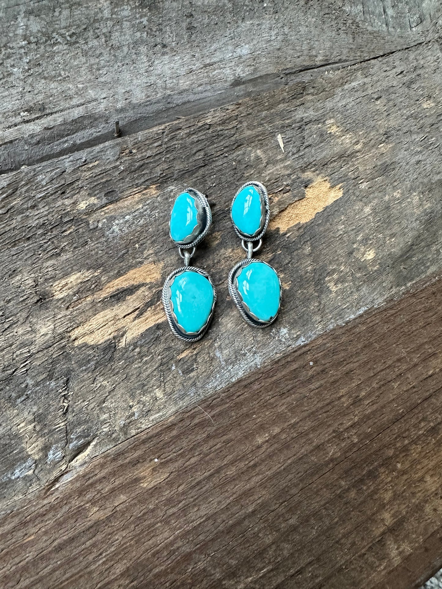 2 Stone Drop Earrings