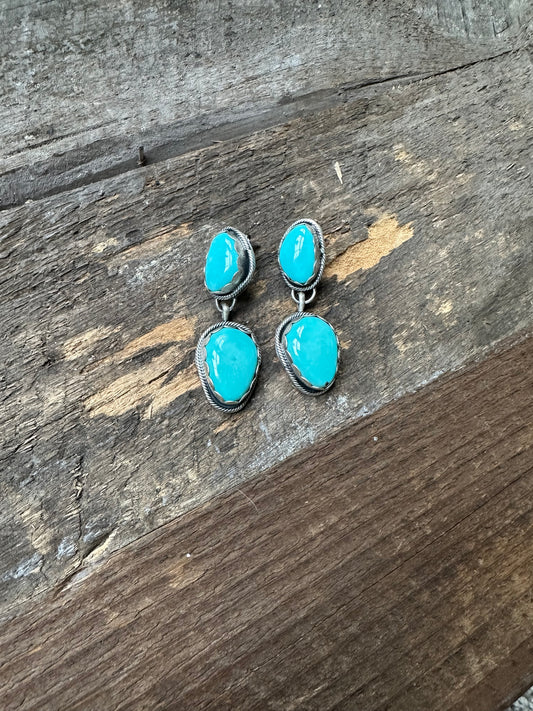 2 Stone Drop Earrings