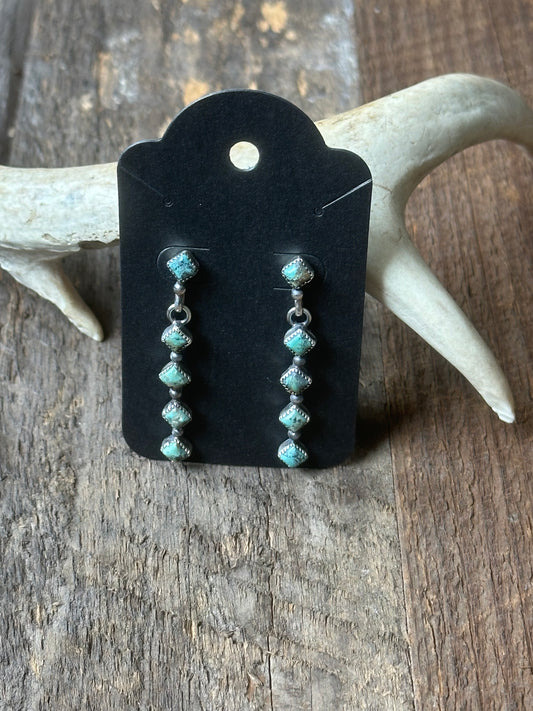 Turquoise Post Drop Style Earrings
