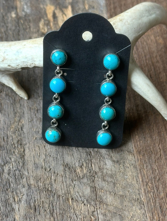 Elegant Turquoise Post Drop Earrings