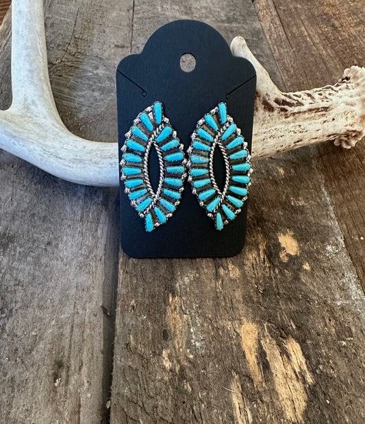 Sterling Silver and Turquoise Fishtail Earrings