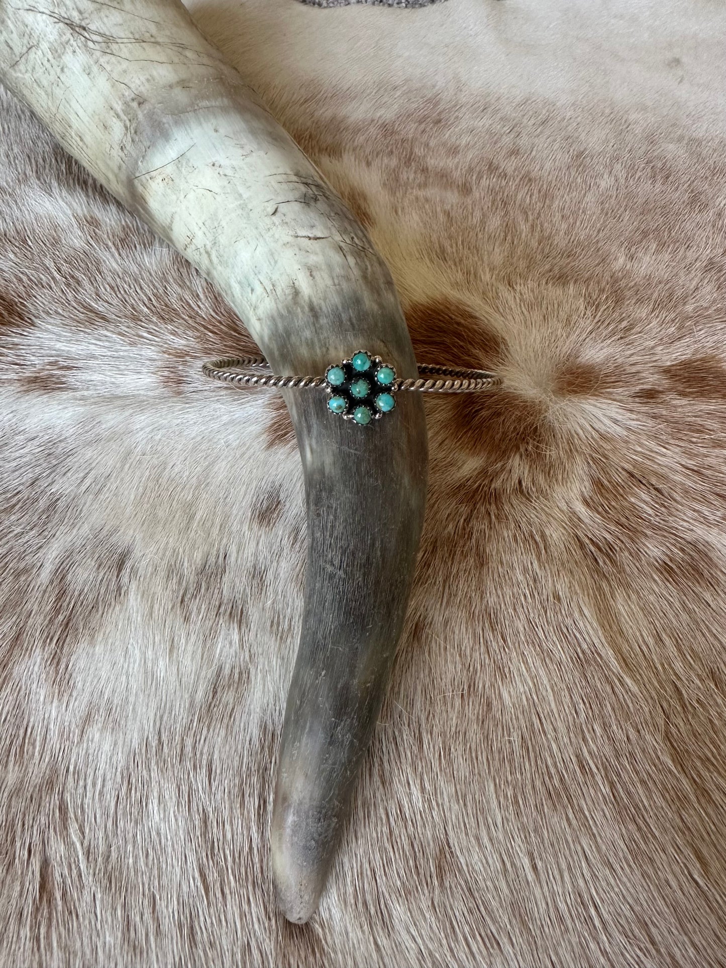 Turquoise Flower Cuff