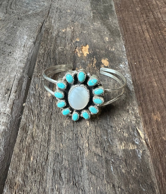 Turquoise and Mother of Pearl Cuff
