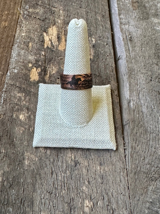 Horse Adjustable Copper RIng