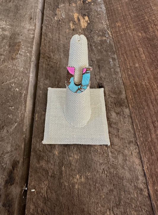 Cotton Candy Horse Shoe RIng