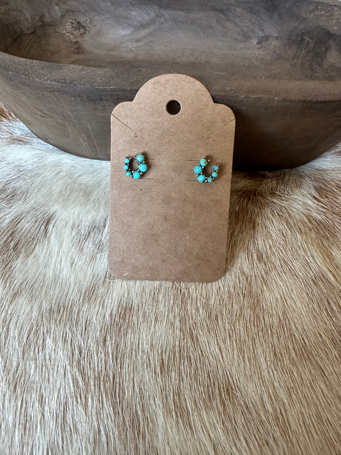 Turquoise Horseshoe Studs