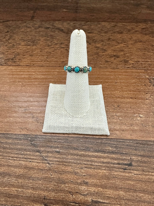 Size 6 Turquoise Stone Infinity Band