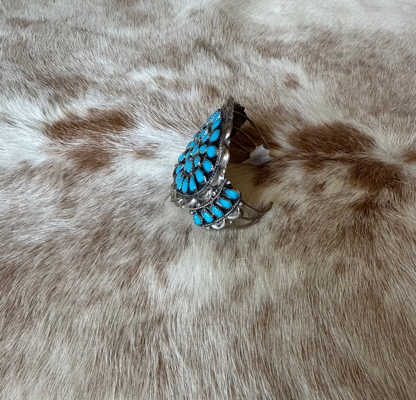 Handmade Sterling Silver and Turquoise Cluster Cuff