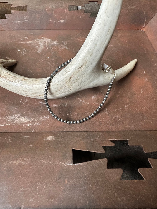 3mm Sterling Silver Pearl Bracelet