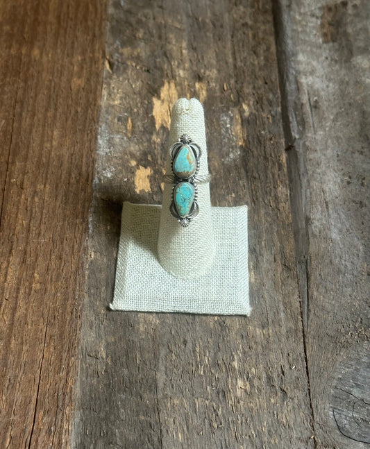 Number 8 Turquoise Adjustable Ring