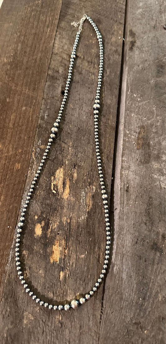 28" Sterling Silver Pearl Necklace