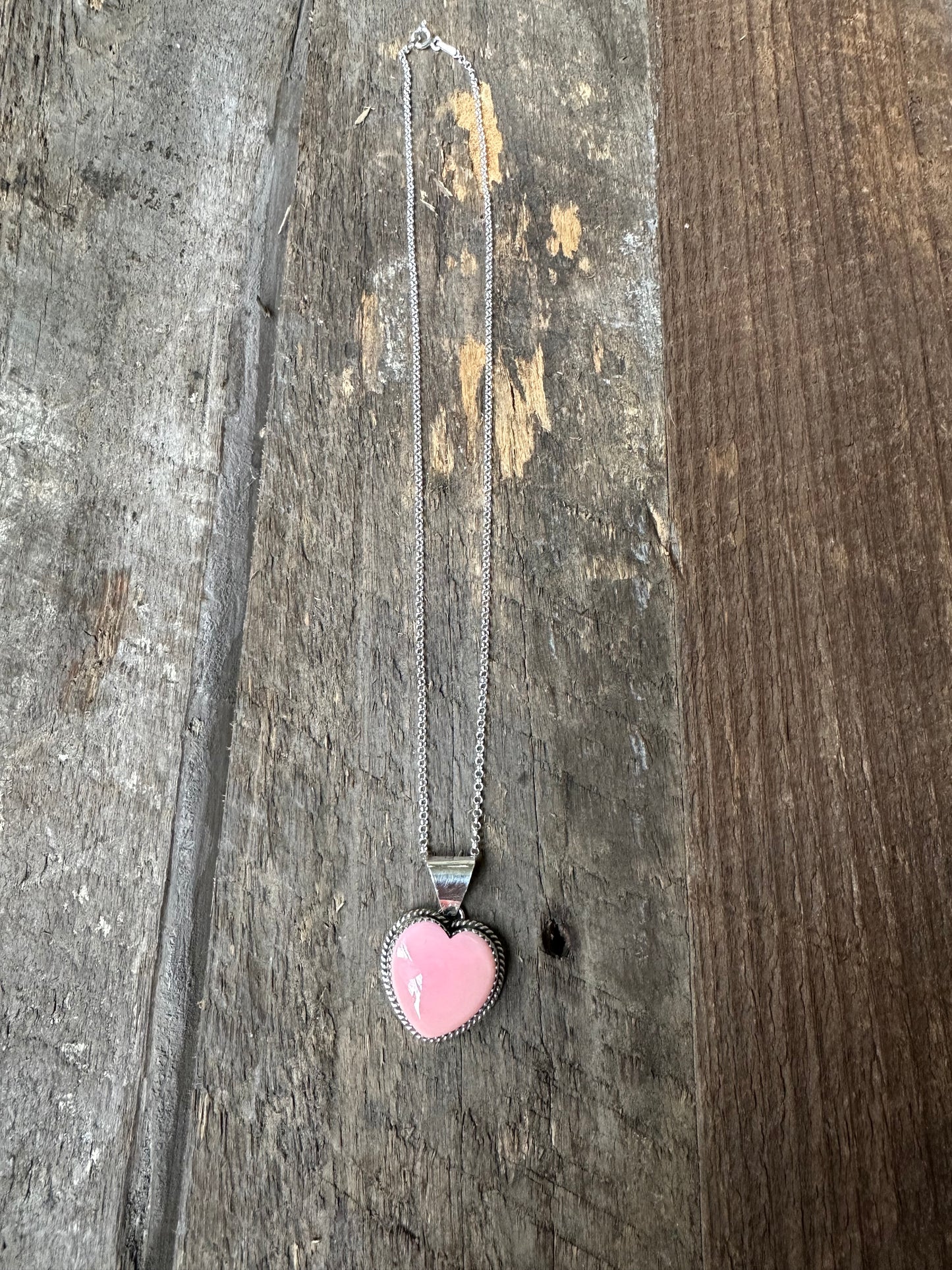 Pink Conch Heart Necklace