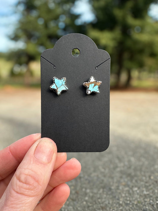 Cotton Candy Turquoise Star Studs