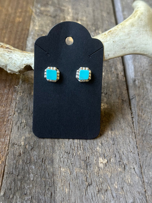 Turquoise and Sterling Studs