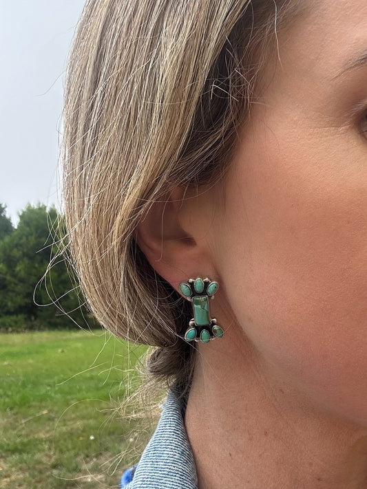 Turquoise Cluster Earrings