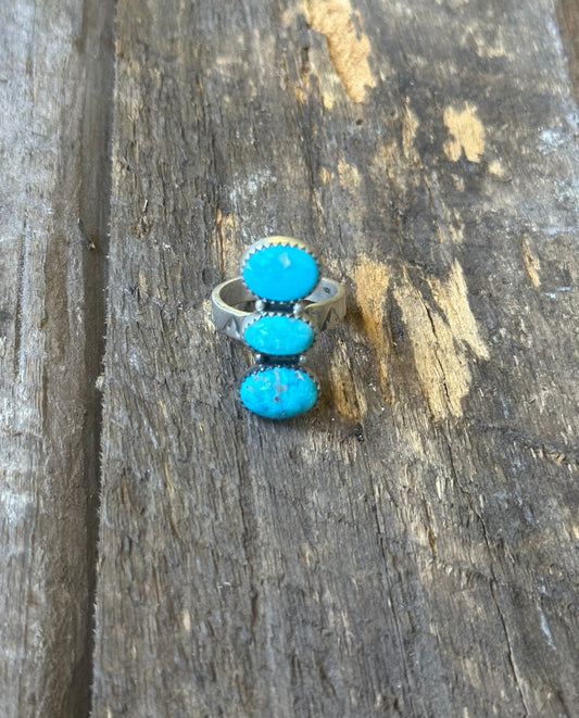 3 Stone White Water Adjustable Ring